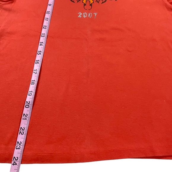 Sonoma size large orange short sleeve shirt with a butterfly & “Red River 2007” - Picture 6 of 8